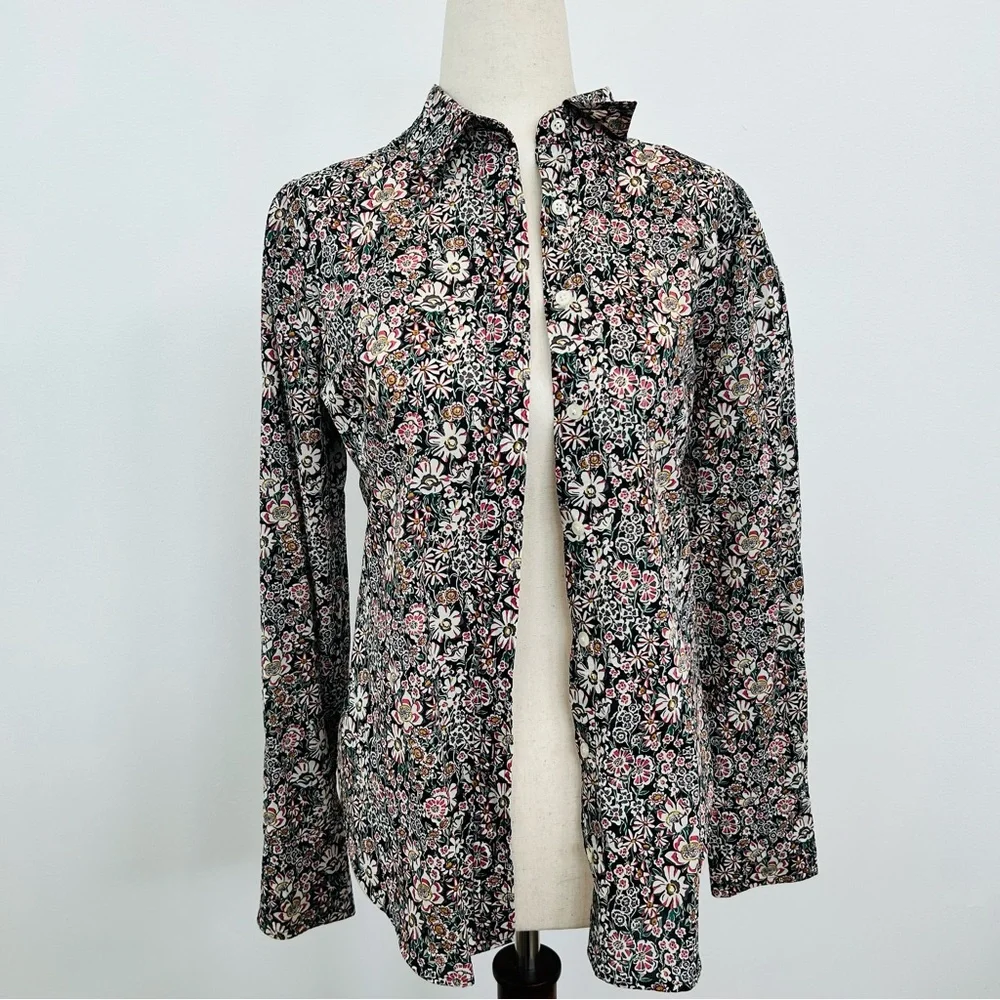 J.Crew Liberty Fabric Floral Button Down Shirt Women Size 0